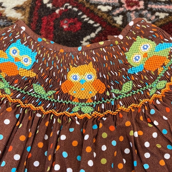 Velani Owl smocked romper 6m - Picture 2 of 2